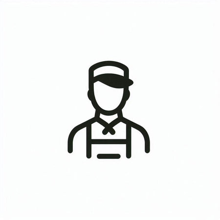 Restaurant worker icon, vector illustration. Flat design style.