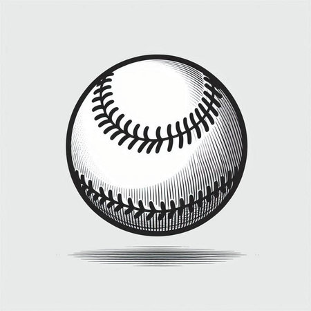Baseball ball isolated on white background. Vector illustration for your design
