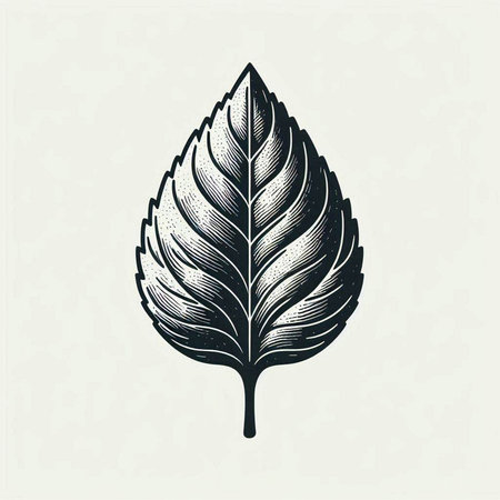 Leaf design element. Hand drawn botanical vector illustration. Vintage style.