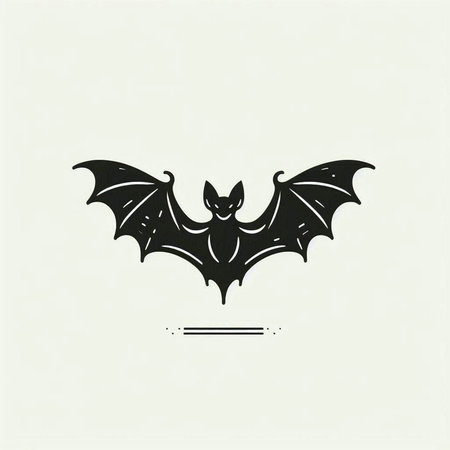 Halloween black bat isolated on a white background. Vector illustration.