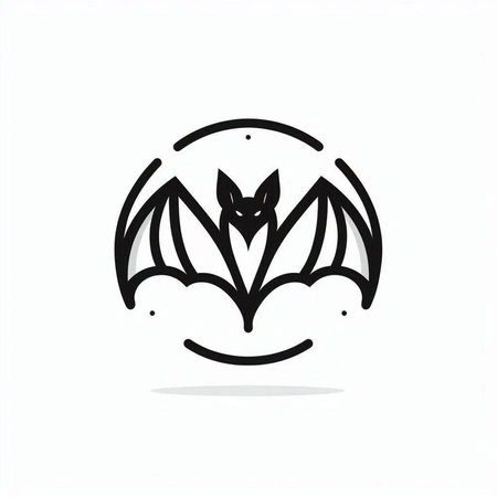 Bat logo icon vector illustration. Black and white bat logo design.