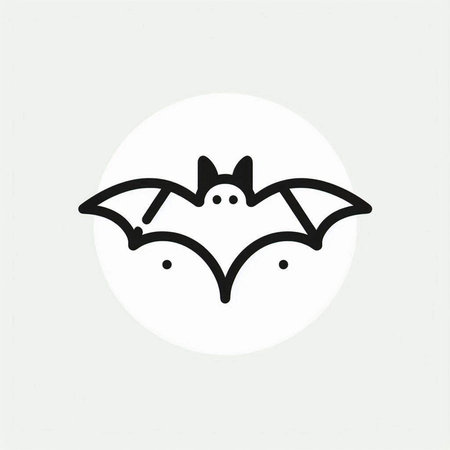 Bat icon, vector illustration. Flat design style. Halloween symbol.