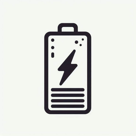 Battery icon, power symbol, vector illustration. Flat design style.