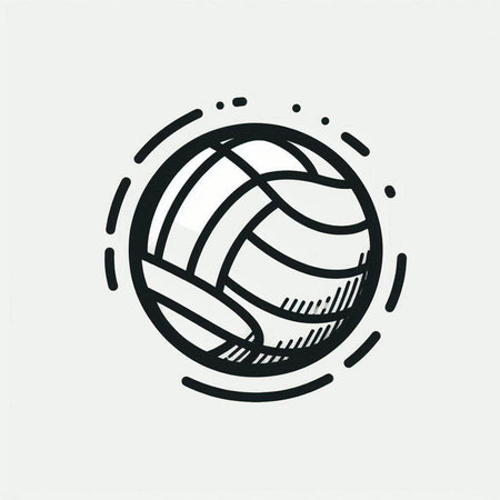 Volleyball ball icon, hand drawn vector illustration in sketch styleの写真素材