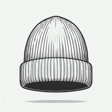 Knitted winter hat isolated on a white background. Vector illustration.