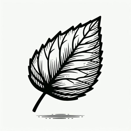 Leaf sketch. Hand drawn vector illustration. Isolated on white background.