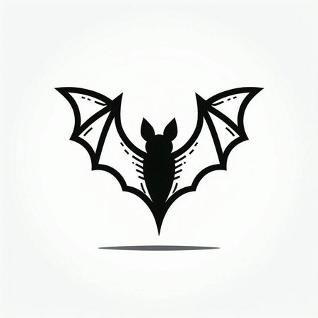 Bat icon. Vector illustration. Black silhouette of a bat on a white background.