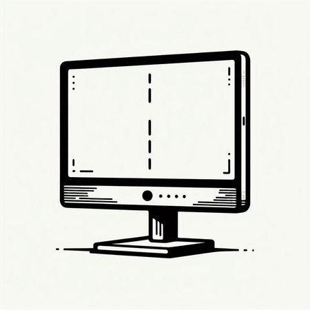 Computer monitor. Isolated on a white background. Vector illustration.