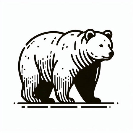 Polar bear on a white background. Vector illustration of a bear.の写真素材