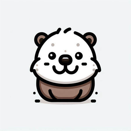 Cute panda cartoon vector illustration. Cute panda character.の写真素材