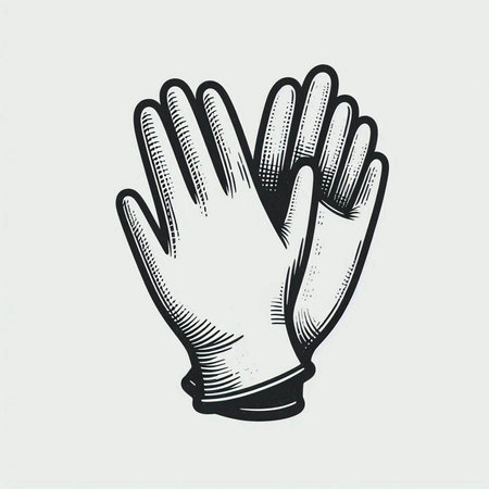 Gloves. Hand drawn vector illustration in engraving style.
