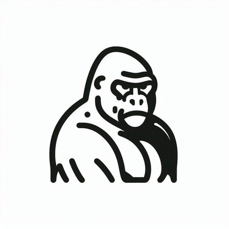 Gorilla icon. Vector illustration isolated on a white background.