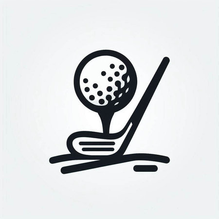 Golf club and ball icon. Vector illustration. Eps 10.の写真素材