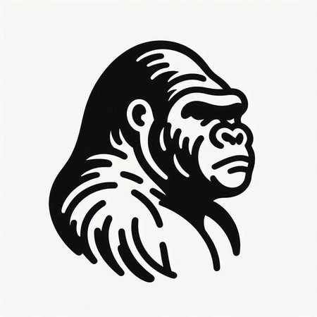 Gorilla head isolated on a white background. Vector illustration.の写真素材