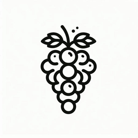 Grapes icon on white background. Vector illustration, flat design.の写真素材