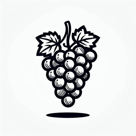 Grapes hand drawn vector illustration. Isolated on white background.の写真素材