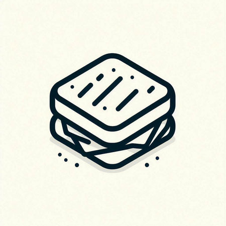 Sandwich icon, vector illustration. Flat design style. Black and white.の写真素材
