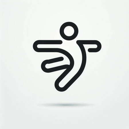 Running man icon. Flat design style. Vector illustration isolated on white background.の写真素材