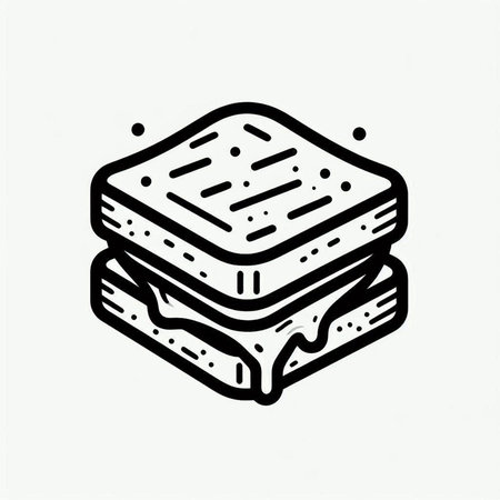 Sandwich with butter and cheese. Vector illustration in doodle style.の写真素材
