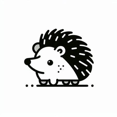 Hedgehog icon. Cute cartoon hedgehog. Vector illustration.の写真素材