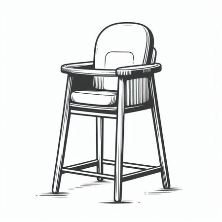 Hand drawn chair isolated on white background. Vector illustration in sketch style.の写真素材