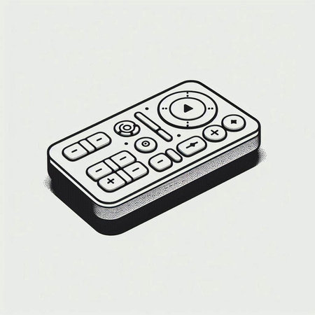 TV remote control vector illustration. Isolated on a white background.
