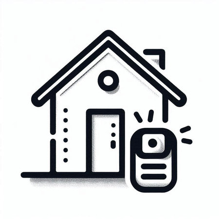 House with key and remote control. Home security concept. Vector illustration.