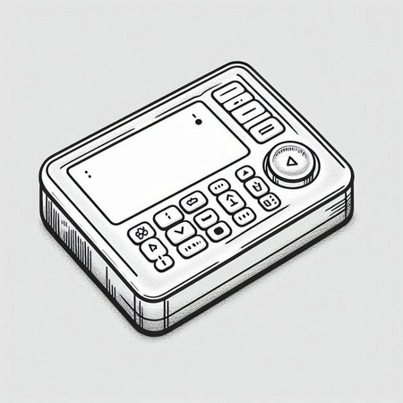 Calculator. Hand drawn vector illustration. Isolated on white background.