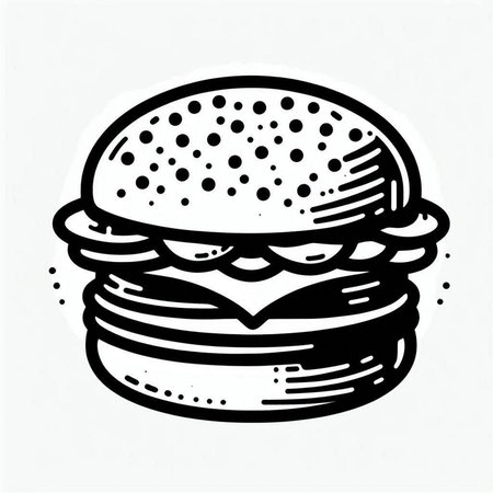 Hand drawn hamburger icon isolated on white background. Vector illustration.の写真素材