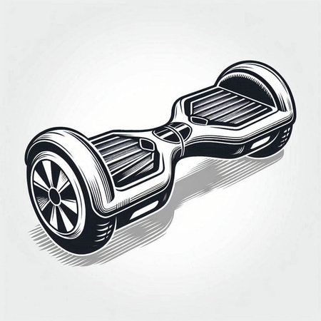 Modern self-balancing self-balancing electric scooter. Vector illustration.