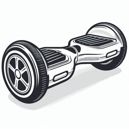 Self-balancing self-balancing electric scooter, vector illustration