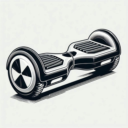 Handicapped self-balancing electric scooter, vector illustration