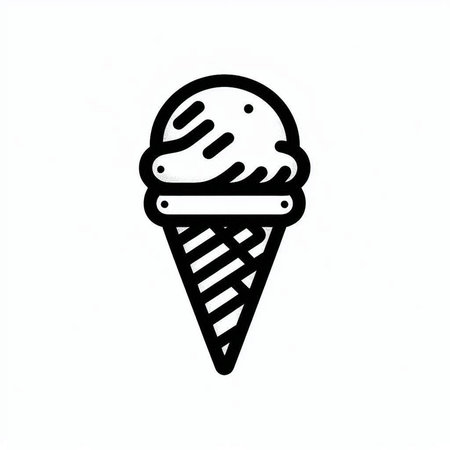ice cream icon on white background, ice cream icon, ice cream iconの写真素材