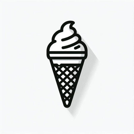 ice cream doodle drawing on a white background, vector illustration