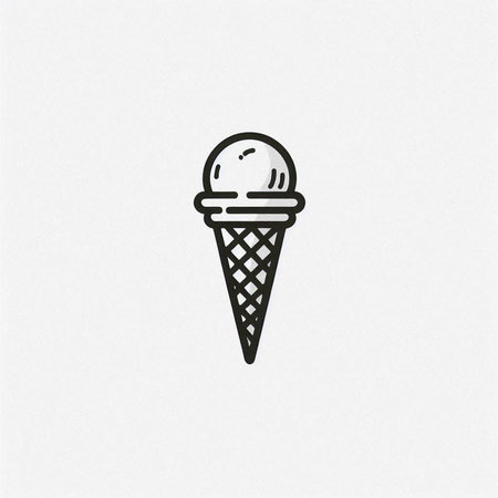 Ice cream icon in trendy flat style isolated on grey background. Vector illustration.の写真素材