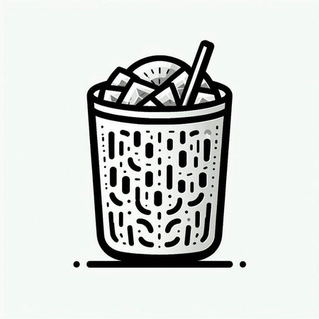 Cocktail icon in doodle style. Vector illustration.の写真素材