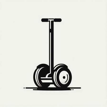 Electric scooter icon isolated on white background. Hand drawn vector illustration.