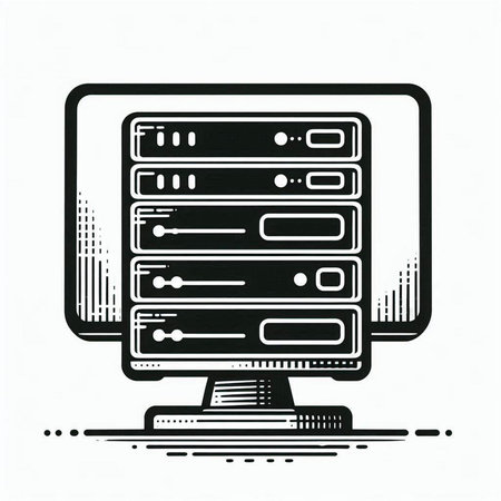 Computer server icon on white background. Vector illustration. Eps 10.