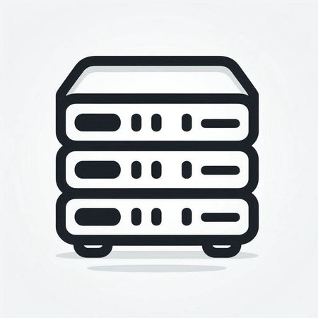 Database server vector icon. Data center, hosting, mainframe symbol
