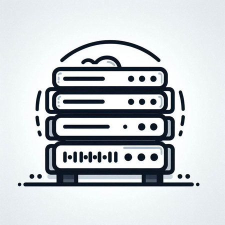 Data server line icon. Web hosting concept. Data storage technology.