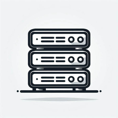 Database server icon. Data center symbol. Web hosting sign. Vector illustration