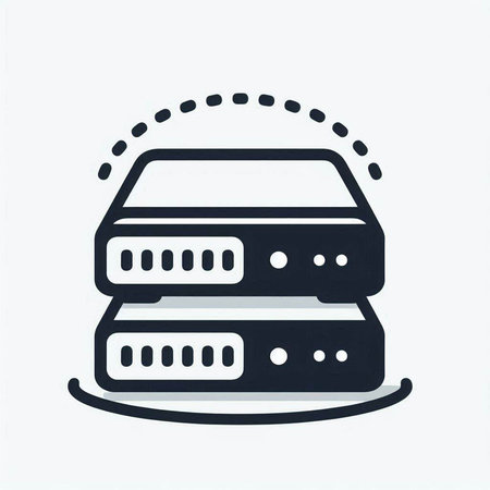 Database icon, vector illustration. Flat design style. Server icon.
