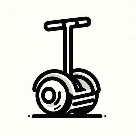 Electric scooter icon isolated on white background. Hand drawn vector illustration.