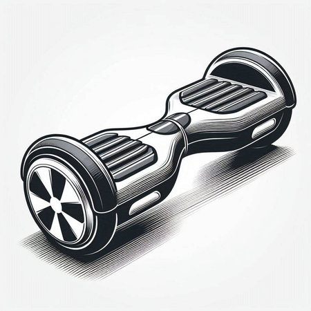 Close-up of hoverboard or self-balancing electric scooter. Vector illustration