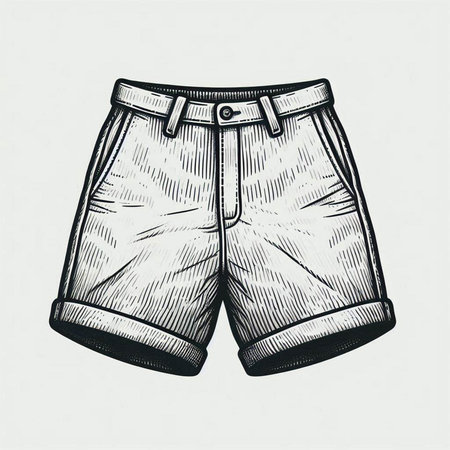 Men's short pants sketch. Vector illustration of men's shorts.