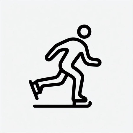 skating line icon, skating symbol, skating sign, vector illustrationの写真素材