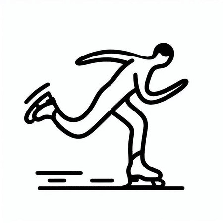 Figure skating line icon. Outline vector illustration of figure skating.の写真素材