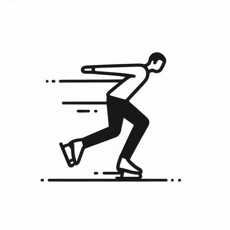 Figure skating icon on the white background. Vector illustration. Eps 10.の写真素材