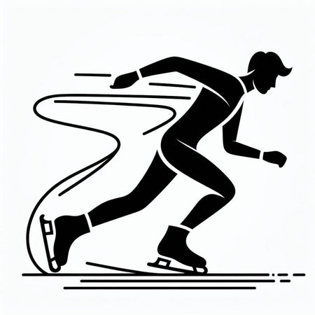 Figure skating sport. Figure skater on the ice. Vector illustration.の写真素材