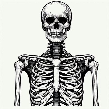 Human skeleton anatomy. Vector illustration. Isolated on white background.
